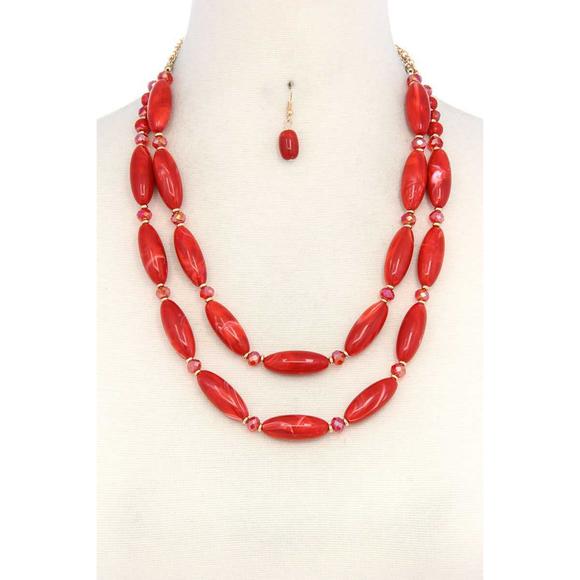 Rachell`s Boutique Jewelry - Oval Bead Layered Necklace